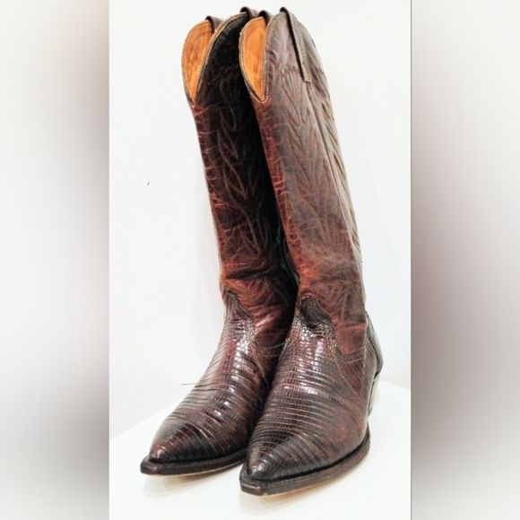 HANDMADE LEATHER REPTILE WESTERN BOOTS - Picture 4 of 14